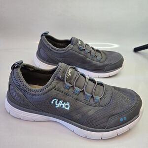 Ryka DIVYA Blue Gray  Slip On Bungee Memory Foam Sneaker Walking Shoes 6
